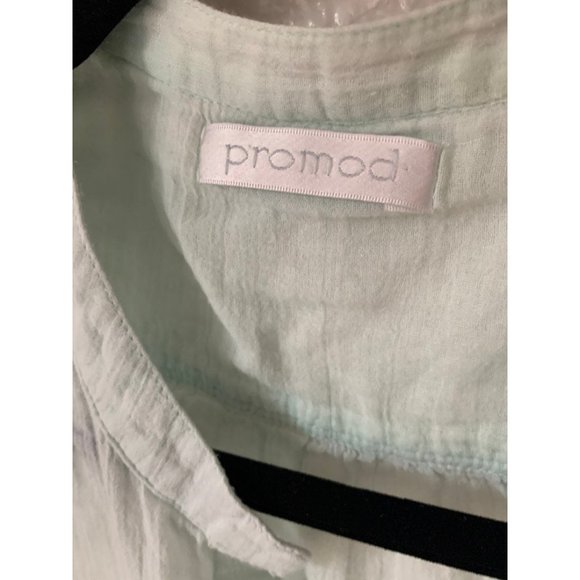 Promod thin mint blouse button up top - Picture 8 of 10